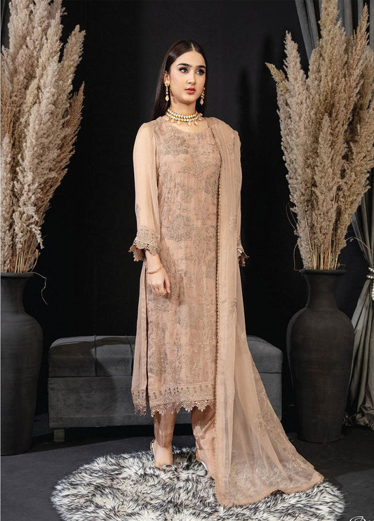 Khoobsurat Libas By Anaya Hoor Signature Chiffon Unstitched 3pcs - Jotey