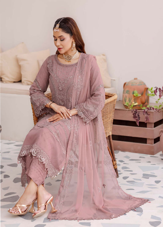 Ballerina By Bin khalid Embroidered Chiffon Unstitched Three Piece