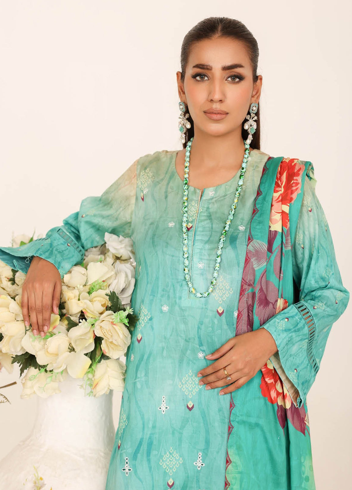 Inshal by Johra Chikankari + Printed Lawn Unstitched 3Pcs