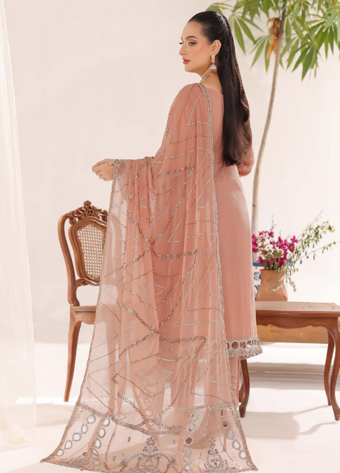 Sahiba By Bin khalid Embroidered Fancy Chiffon Unstitched Three Piece