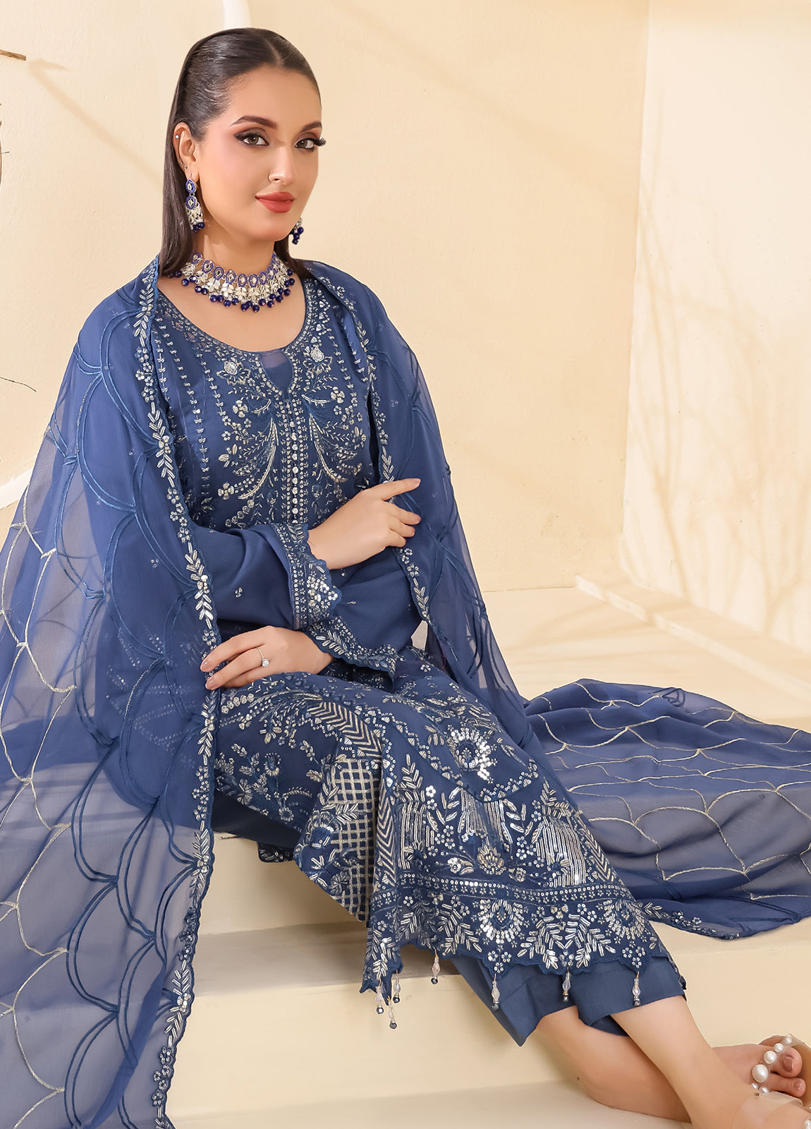 Raise By Bin Hameed Luxury Embroidered Chiffon Unstitched 3 Piece