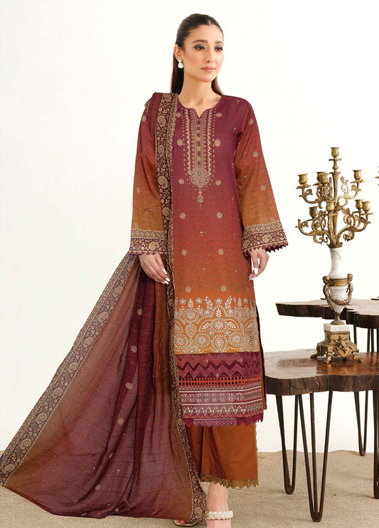 Roshna By Johra Embroidered Printed Lawn Unstitched 3Pcs