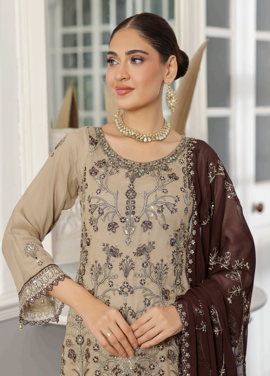 Rang Rasiya By Bin khalid Embroidered Fancy Chiffon Unstitched Three Piece