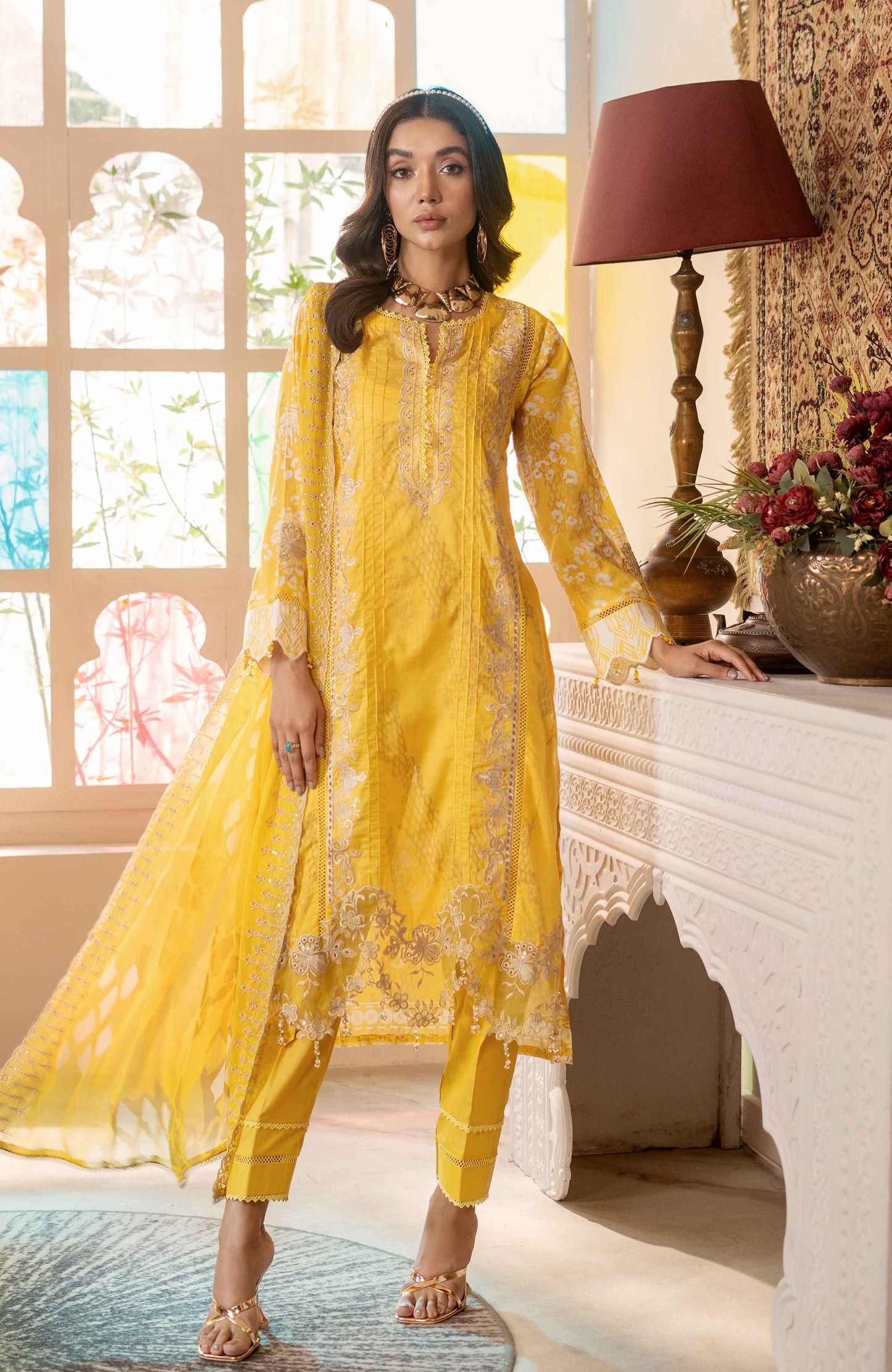 Sunshine Bloom By Alzohaib Premium Printed Embroidered Unstitched 3pcs