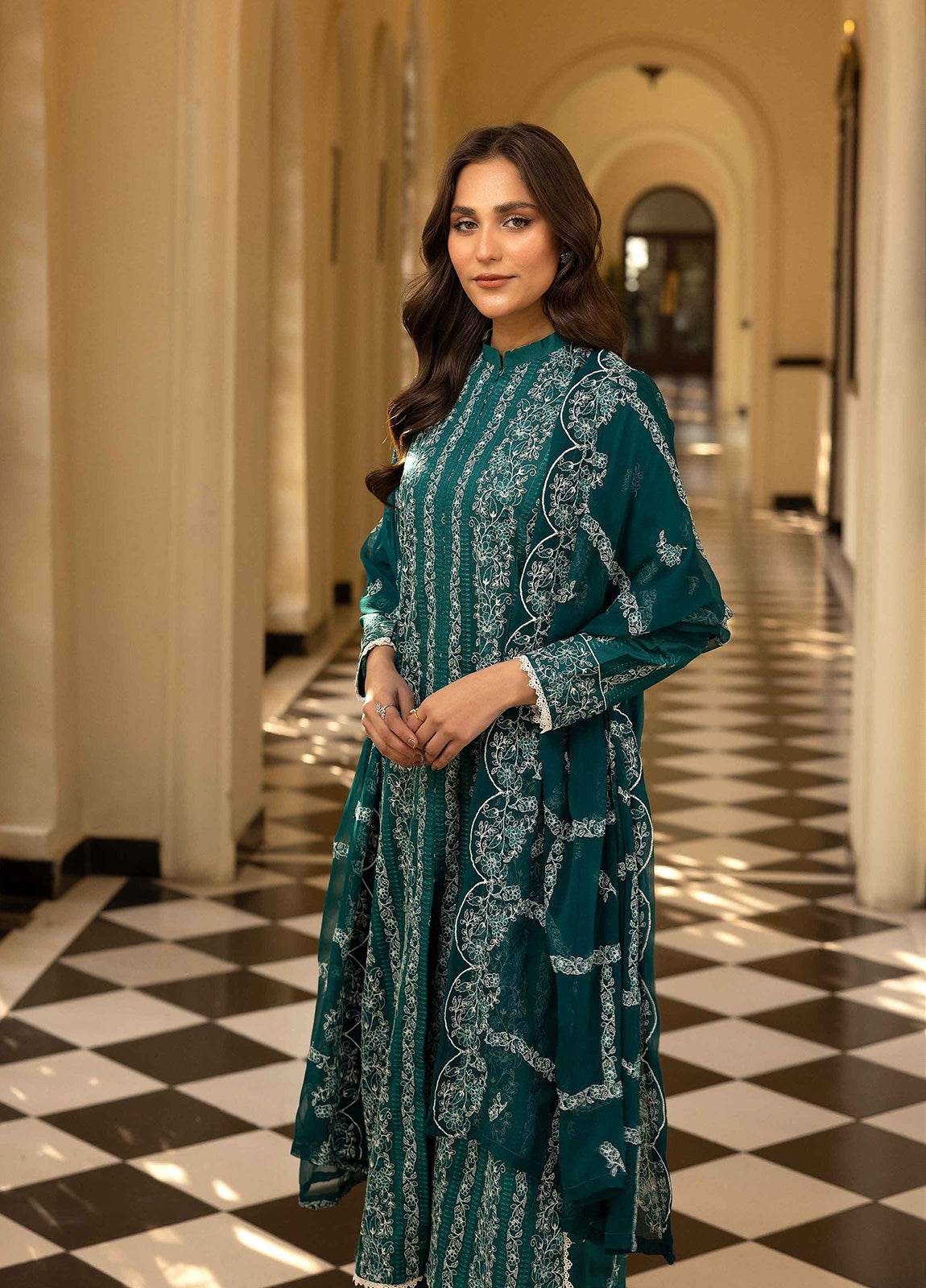 Khoobsurat Lawnkari Embroidered Lawn Unstitched 3pcs - Jotey