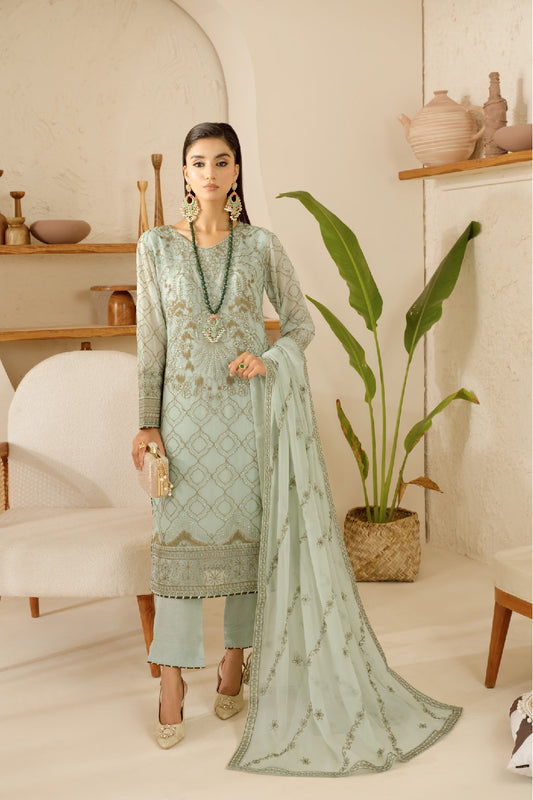 Sonehri By Ramsha Chiffon Unstitched 3pcs