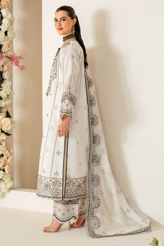 Luxe Raw Silk By Alizeh Embroidered Organza Unstitched 3pcs - Jotey