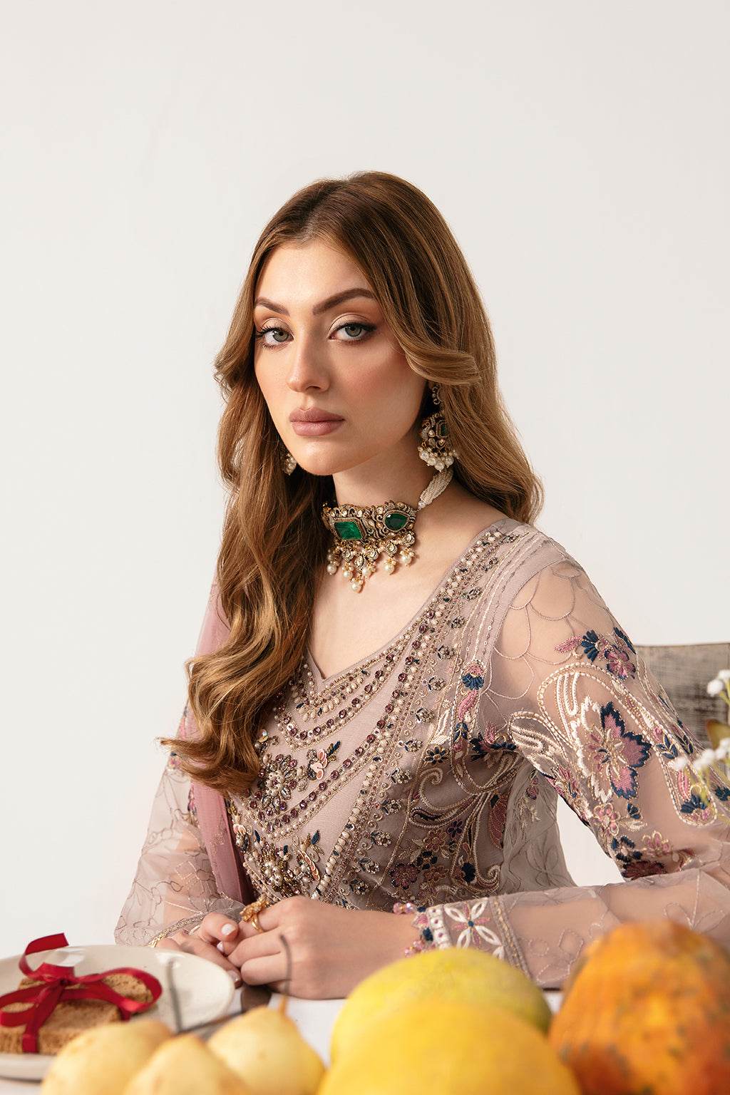 Minhal By Ramsha Chiffon Vol-11 Semi-Stitched 3pcs - Jotey