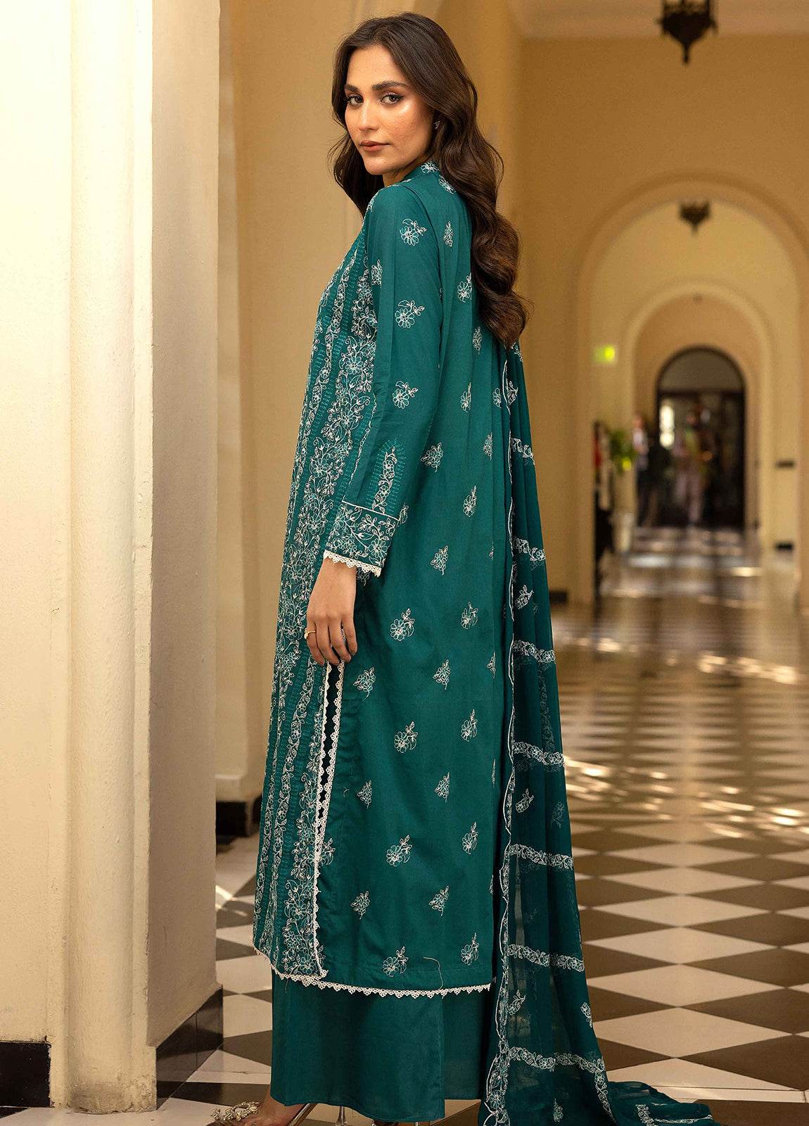 Khoobsurat Lawnkari Embroidered Lawn Unstitched 3pcs - Jotey