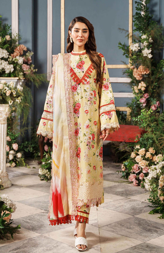 Printkari By Alzohaib Cutwork Embroidered Unstitched 3pcs - Jotey