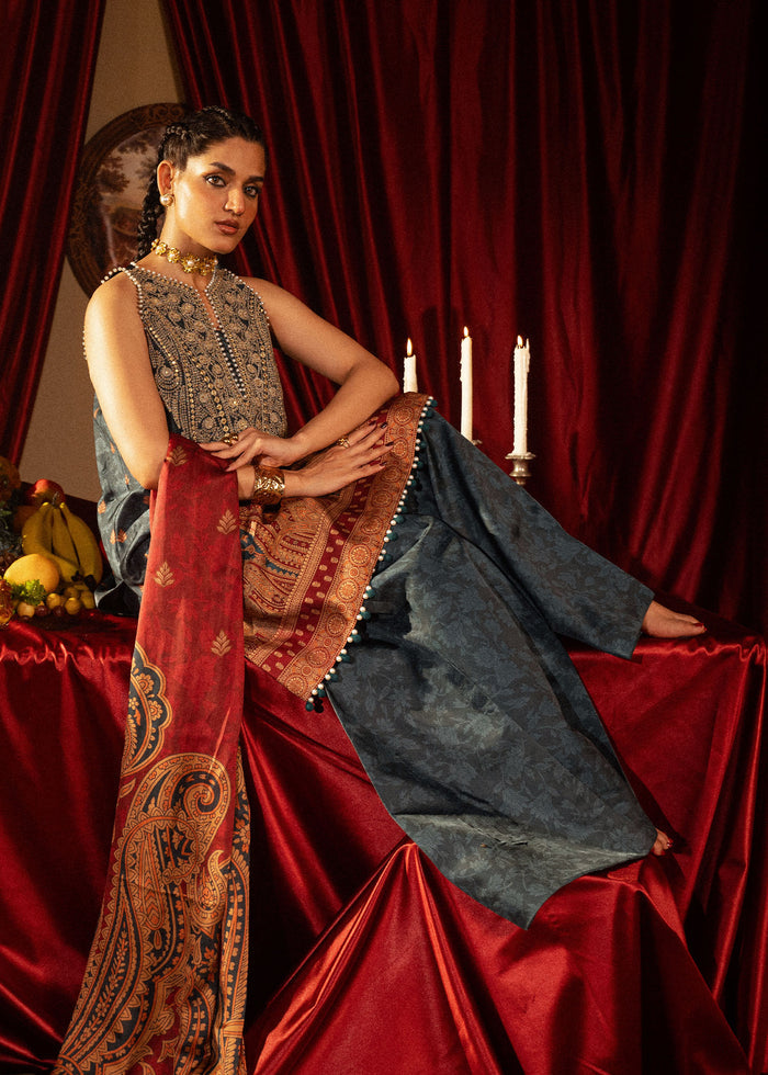 Roohi Silk Embroidered Unstitched 3pcs