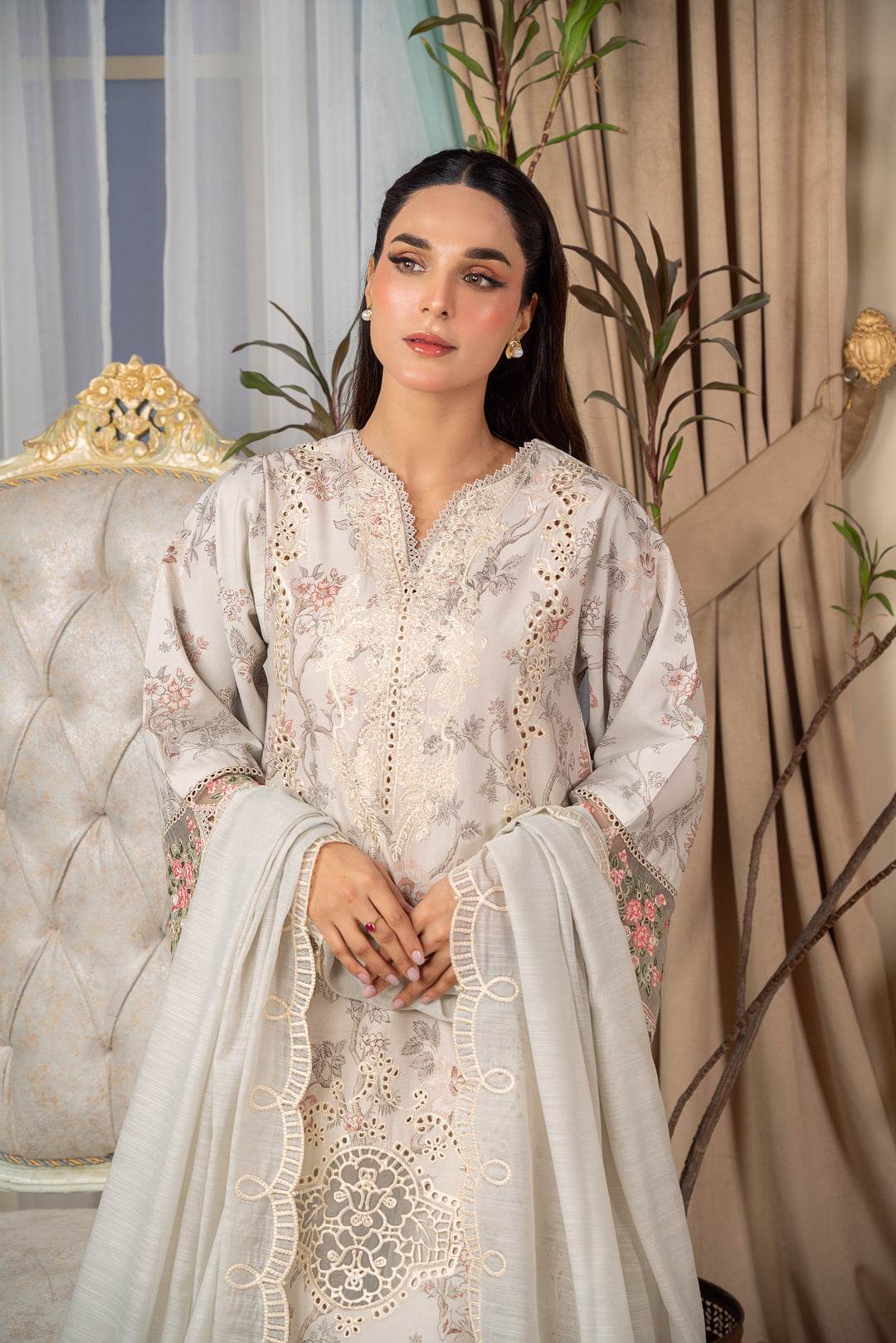 Atiya Irfan Preet Vol-02 Embroidered Unstitched Lawn 3pcs - Jotey