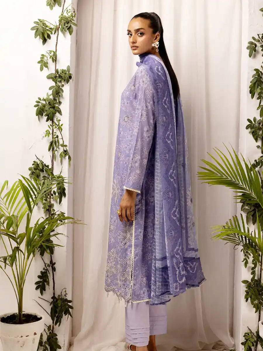 Printkari By Nur Embroidered Printed Lawn Unstitched 3pcs