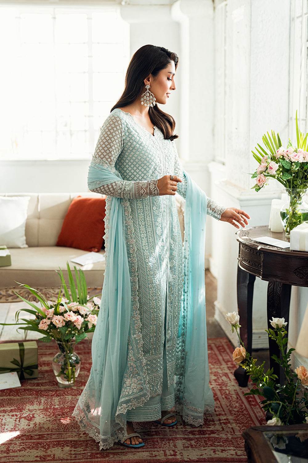 Azure Luxe'25 Embroidered Chiffon Unstitched 3pcs - Jotey