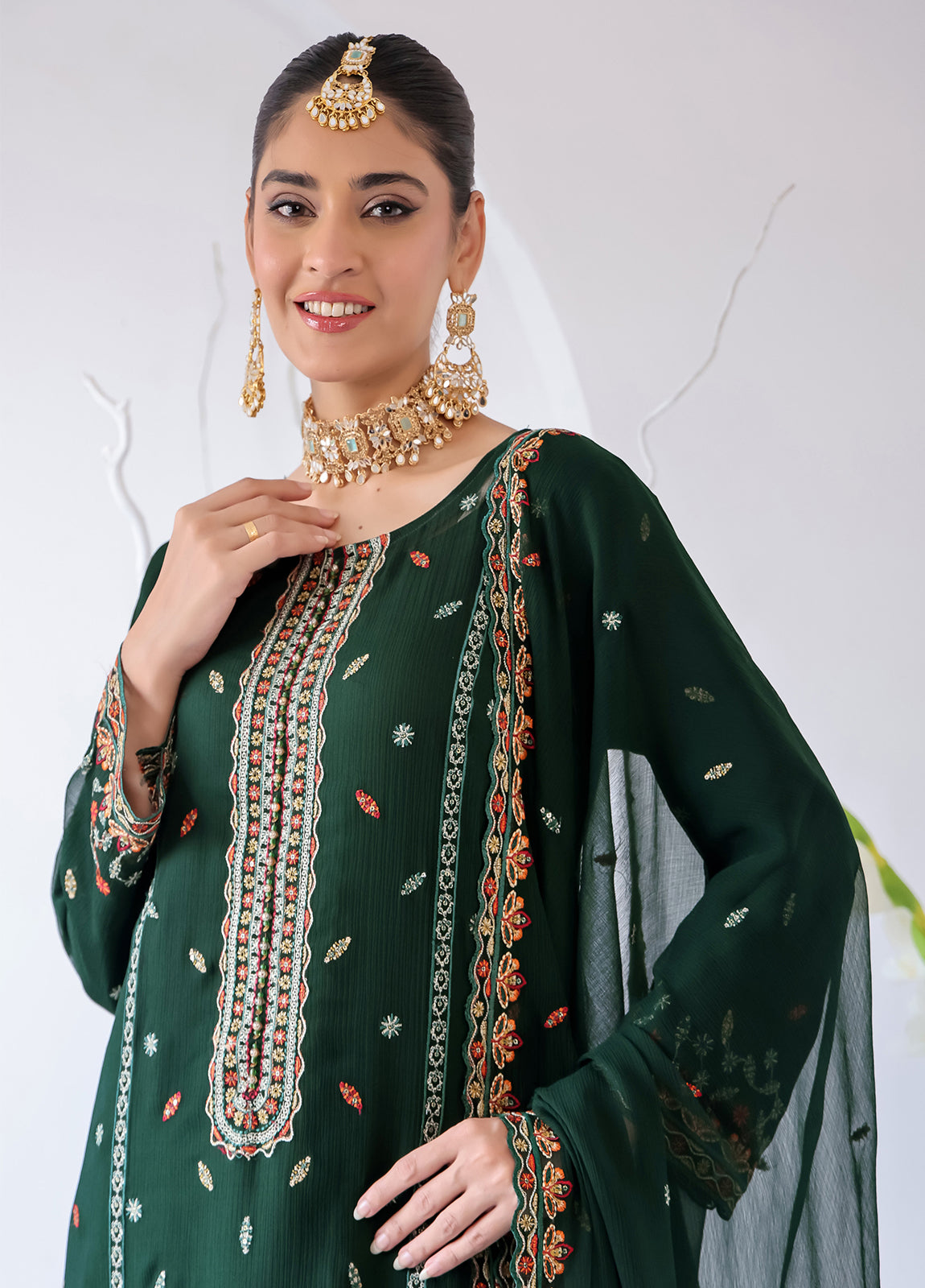 Zahikah By Bin Hameed Luxury Embroidered Chiffon Untitched 3pcs