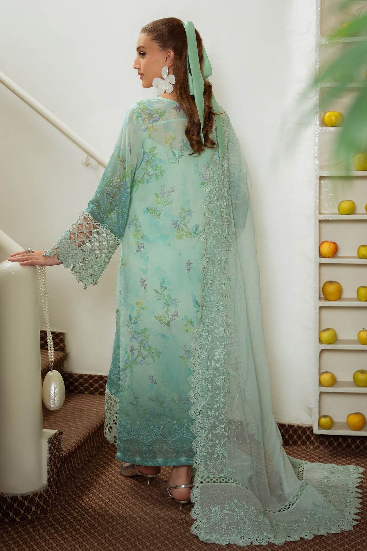 Nureh Maya Swiss Lawn Embroidered Unstitched 3pcs - Jotey