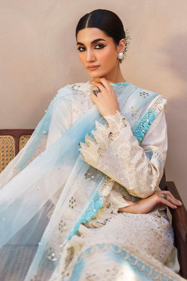 Nureh Dhoop Kinaray Embroidered Chikankari Lawn 3pcs - Jotey