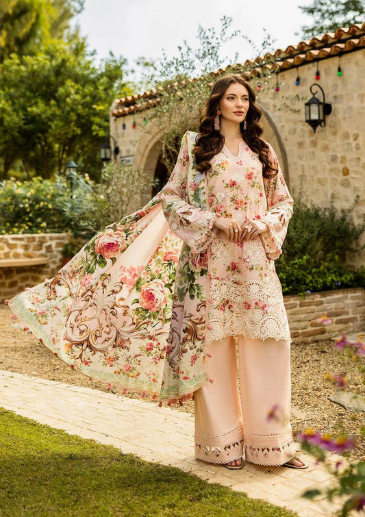 Elaf Print Chikankari Unstitched Lawn 3pcs - Jotey