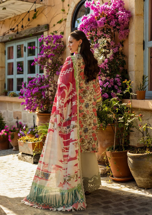 Elaf Print Chikankari Unstitched Lawn 3pcs