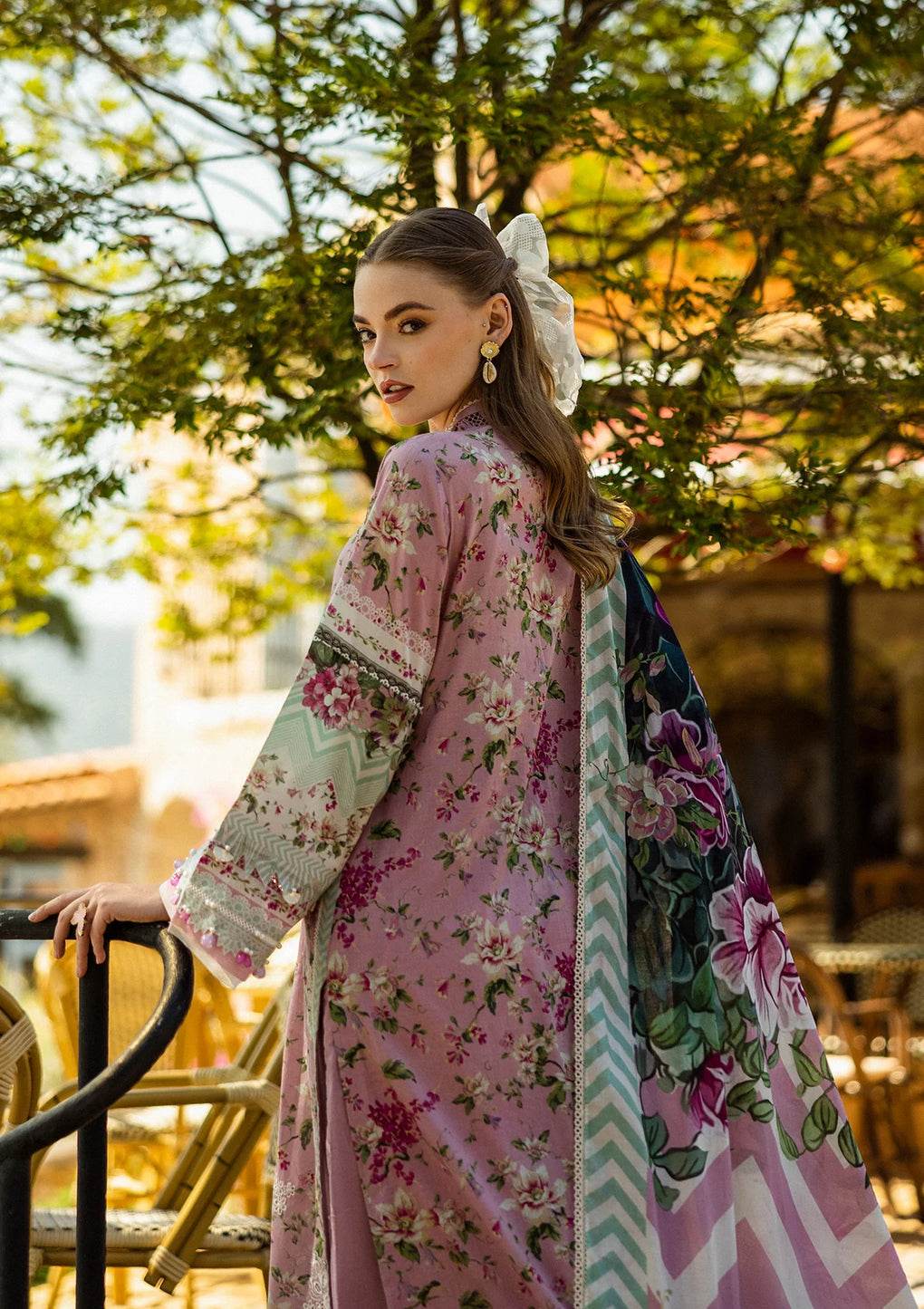 Elaf Print Chikankari Unstitched Lawn 3pcs - Jotey