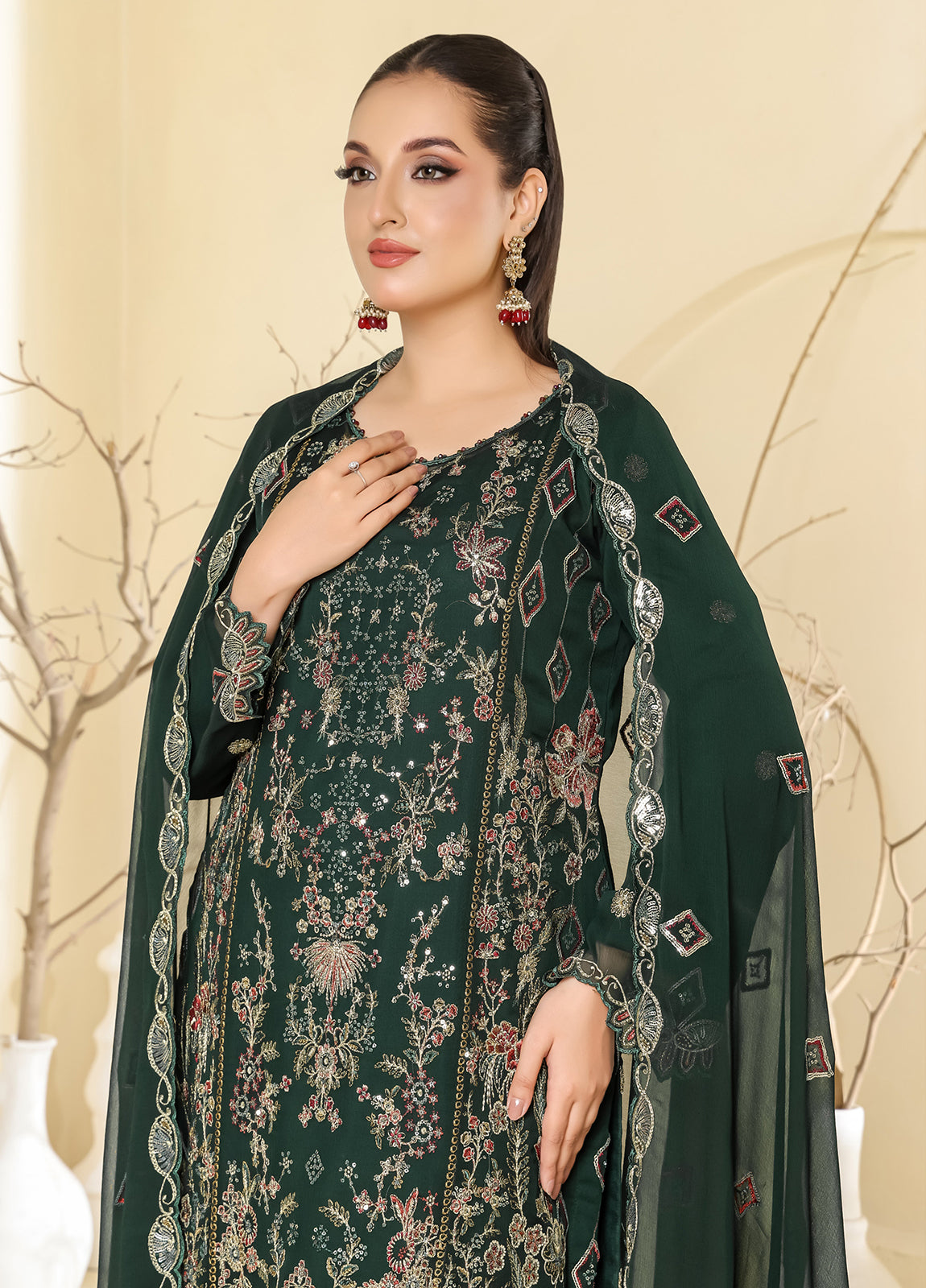 Raise By Bin Hameed Luxury Embroidered Chiffon Unstitched 3 Piece