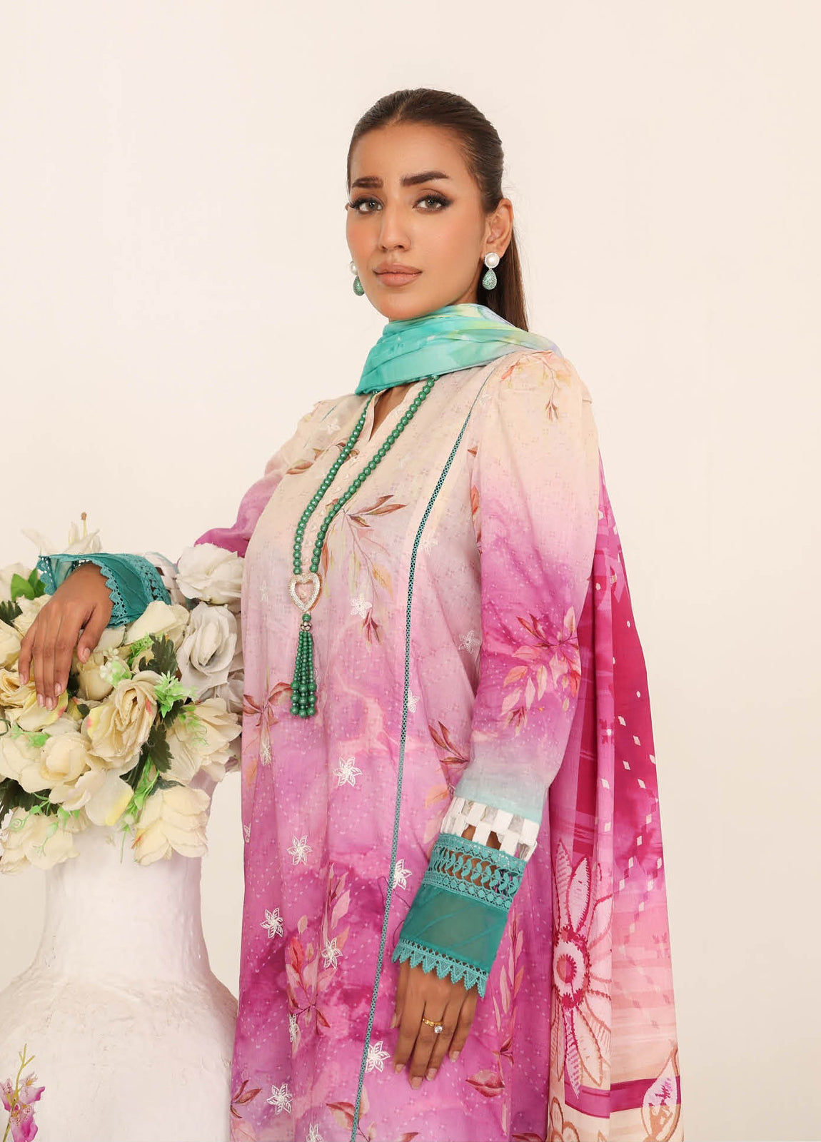 Inshal by Johra Chikankari + Printed Lawn Unstitched 3Pcs