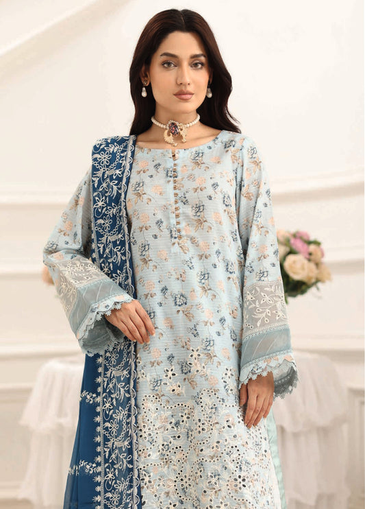 Shamna By Johra Embroidered Chikankari Printed Lawn Unstitched 3Pcs