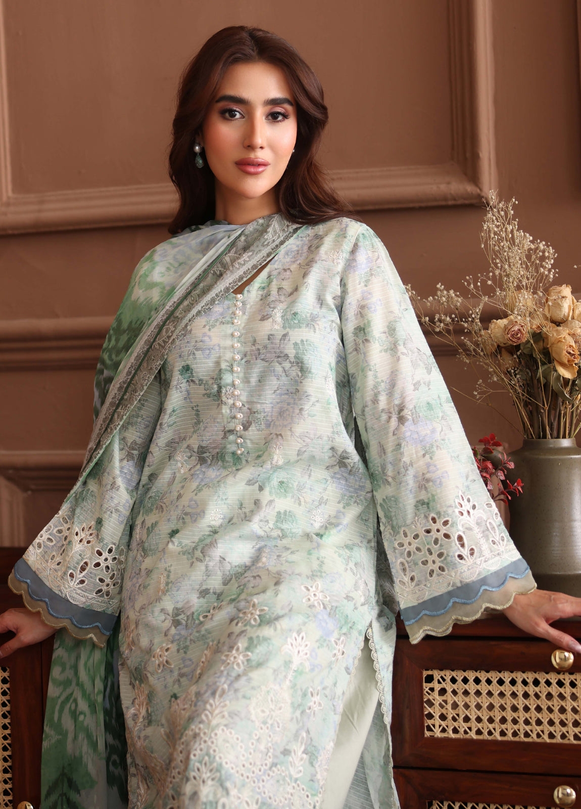 Keyaan By Johra Embroidered Chikankari Printed Bana Dora Lawn Unstitched 3Pcs