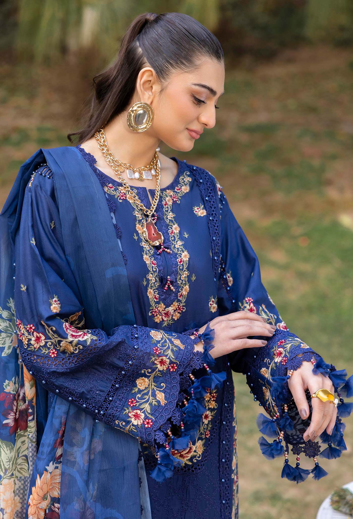 Adans Libas Gull Rukh Unstitched Lawn 3 Piece - Jotey