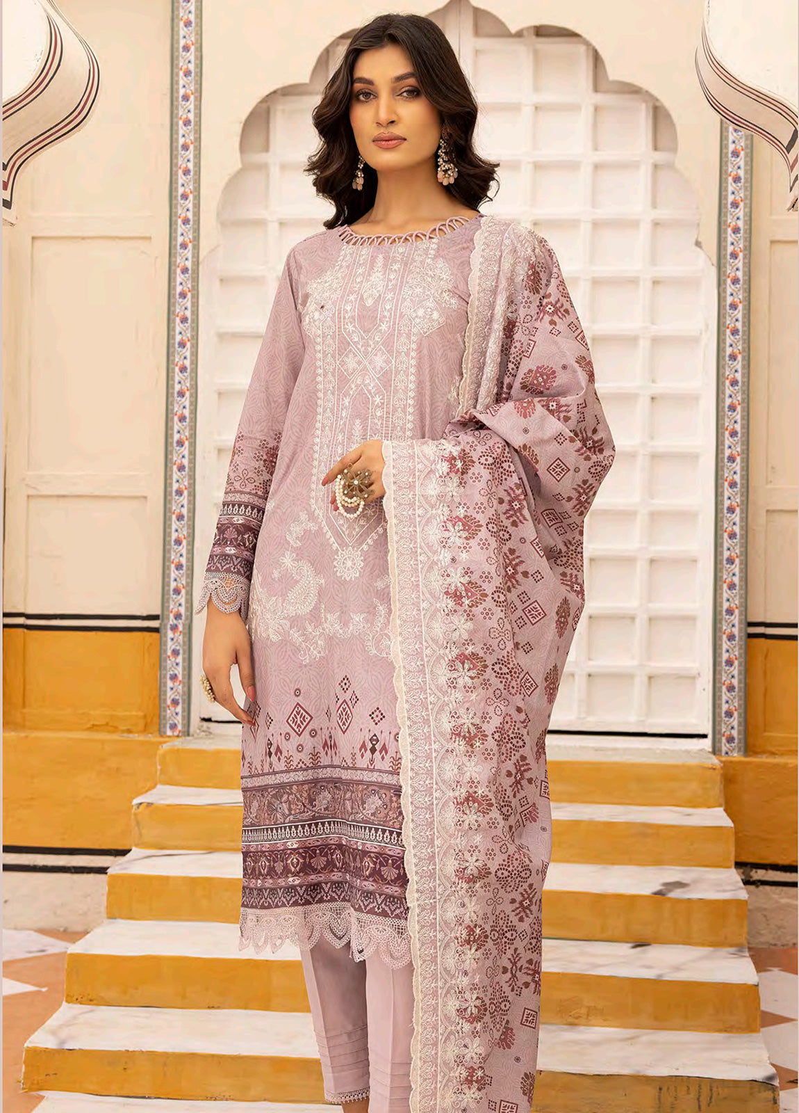 Almaas By Johra Embroidered & Printed Lawn Unstitched 3Pcs