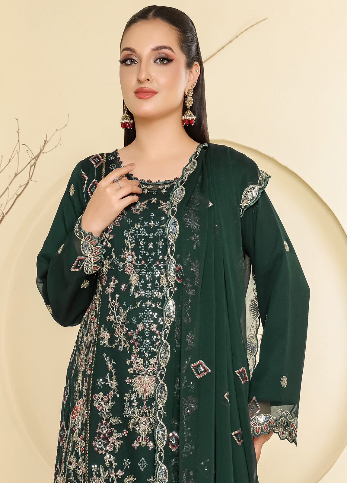 Raise By Bin Hameed Luxury Embroidered Chiffon Unstitched 3 Piece