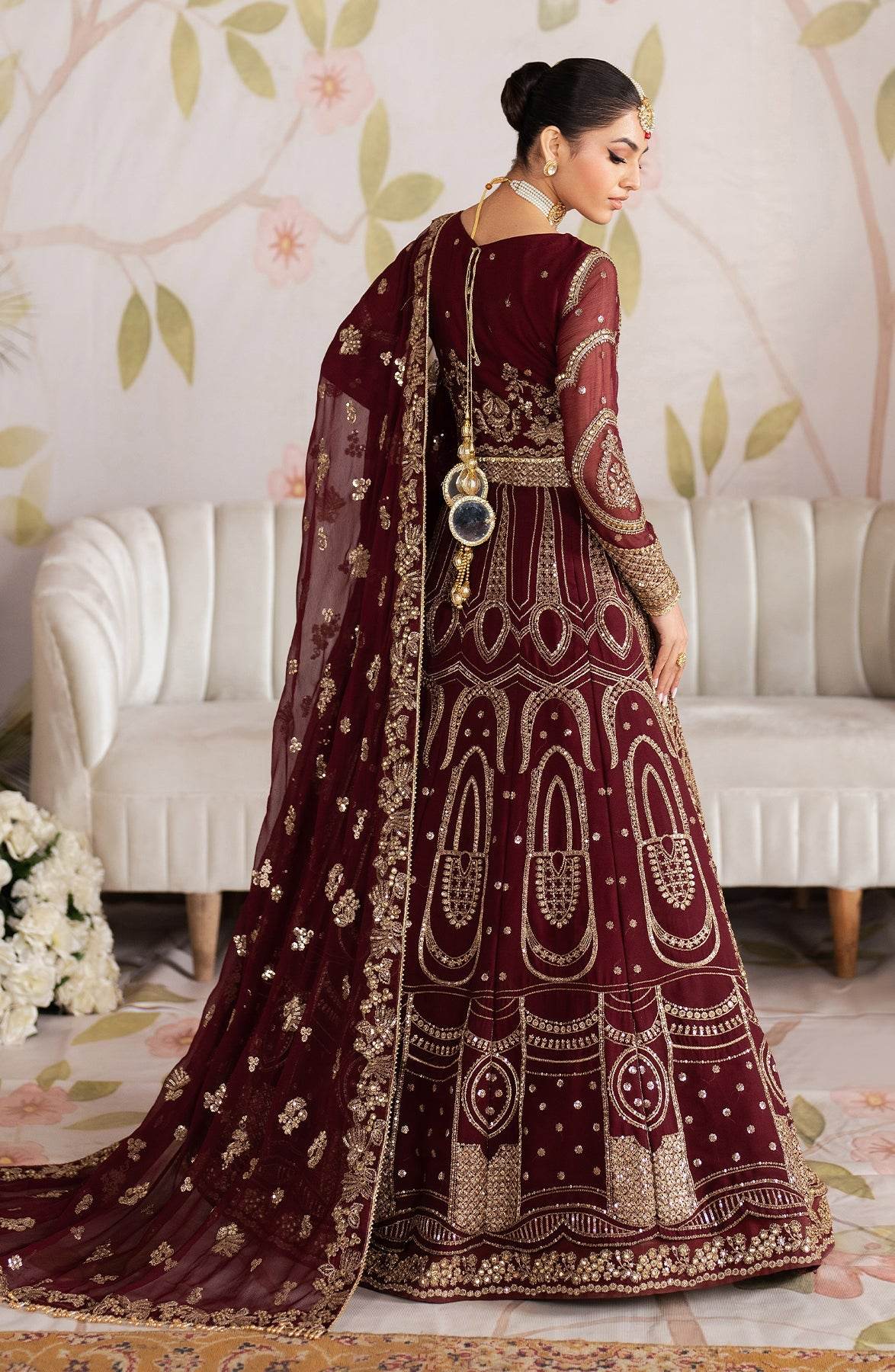 Shehnai By Zarif Embroidered Luxury Wedding Unstitched 3pcs - Jotey