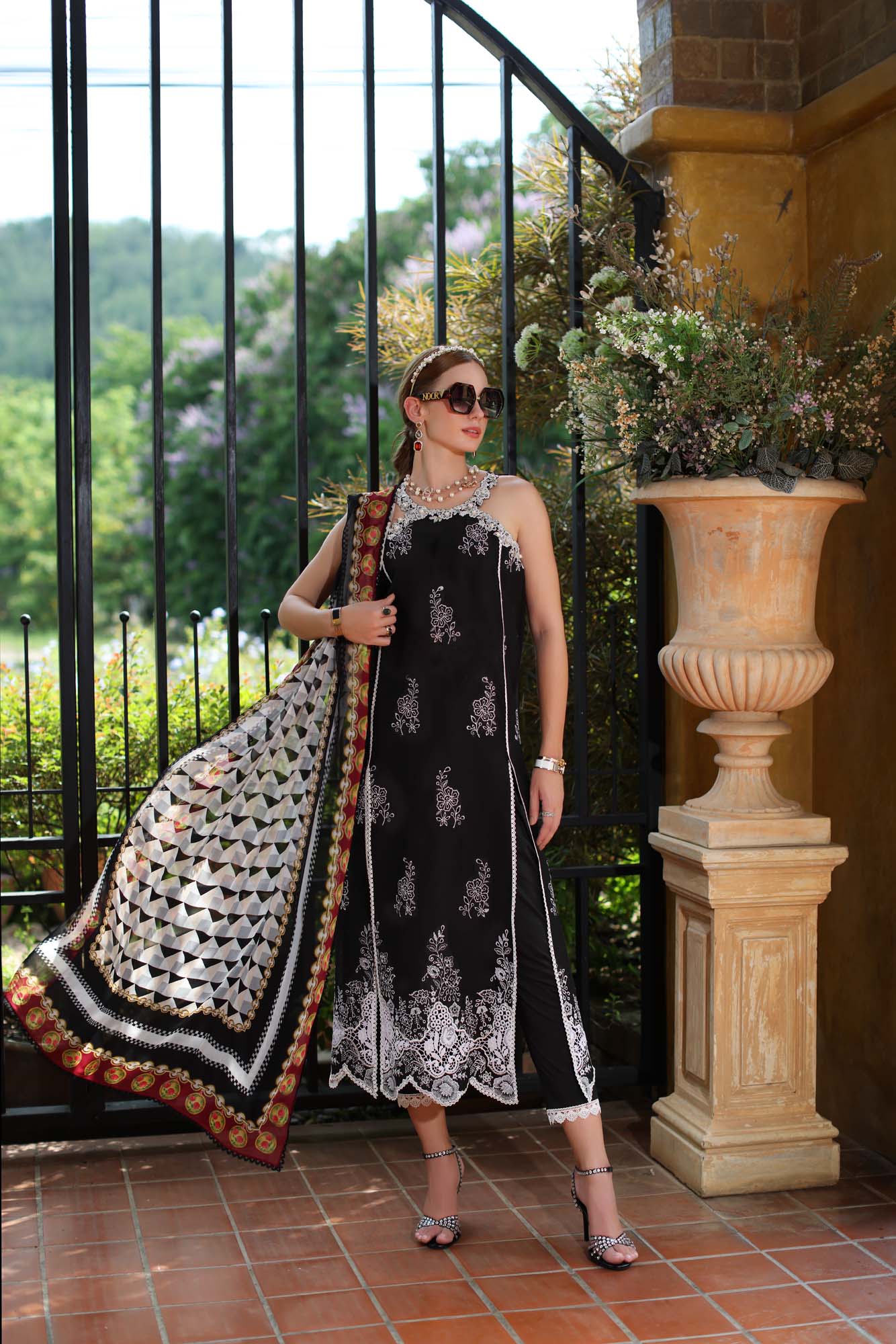 Noor By Saadia Asad Eid Luxe Printkari Embroidered Lawn Unstitched 3pcs
