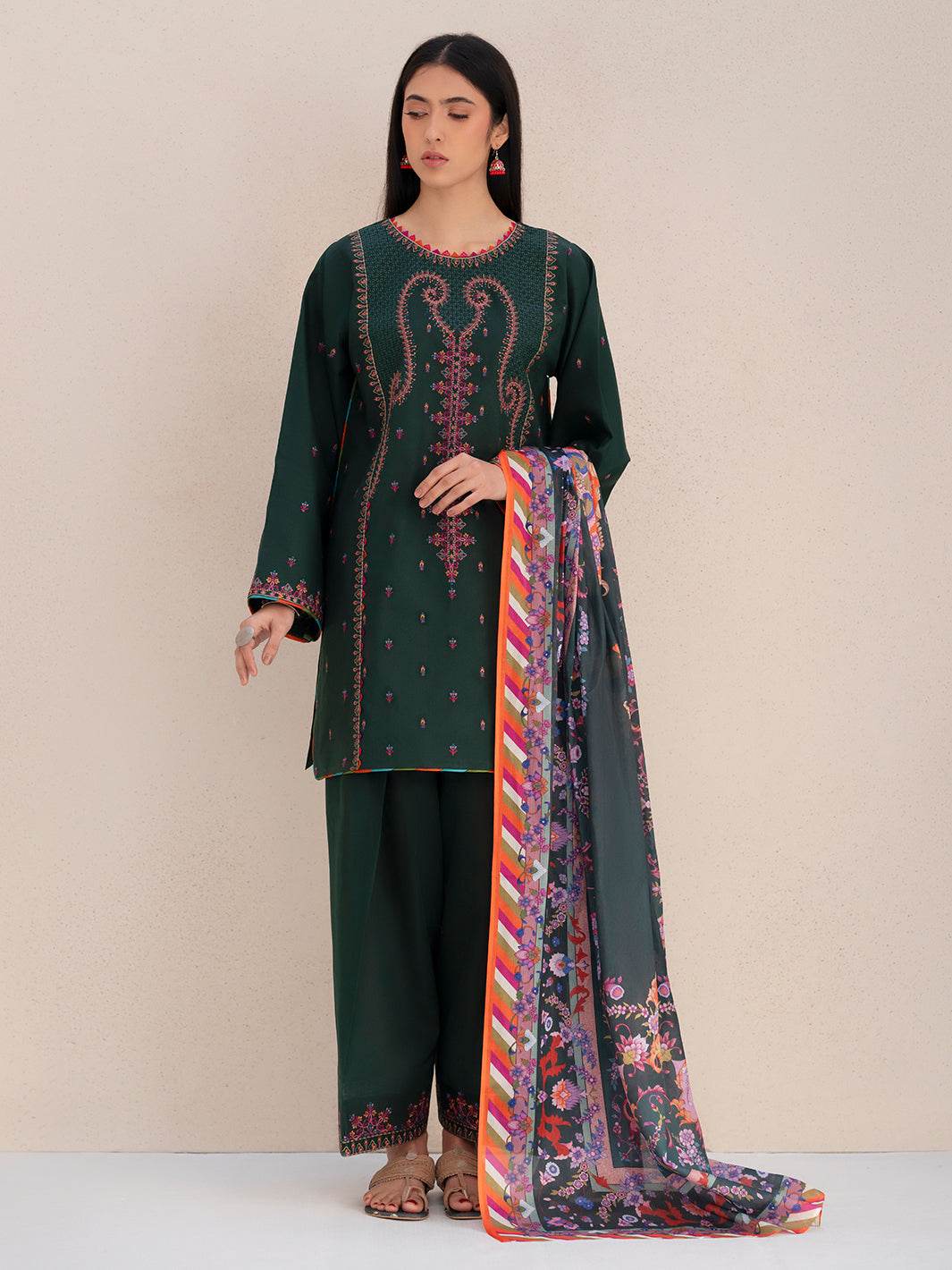Bin Ilyas Summer Edit'25 Embroidered Lawn Unstitched 3pcs - Jotey