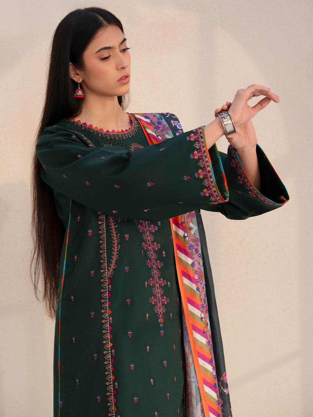 Bin Ilyas Summer Edit'25 Embroidered Lawn Unstitched 3pcs - Jotey