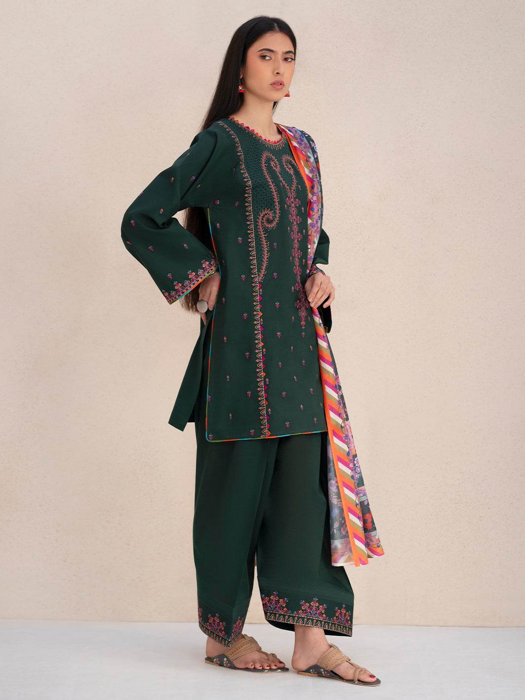 Bin Ilyas Summer Edit'25 Embroidered Lawn Unstitched 3pcs - Jotey