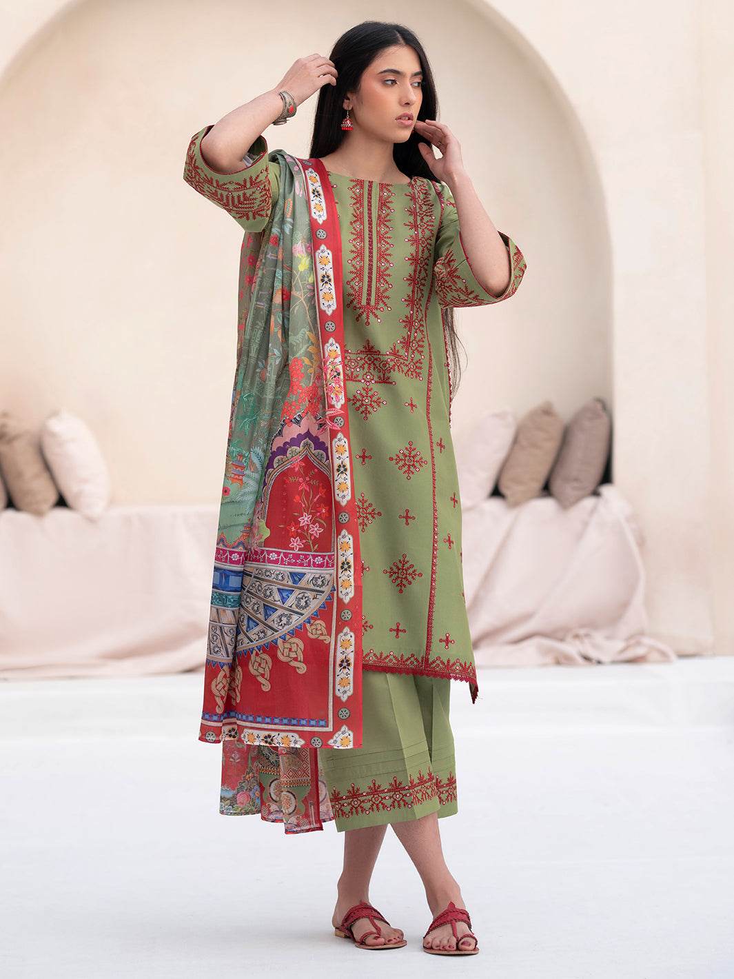 Bin Ilyas Summer Edit'25 Embroidered Lawn Unstitched 3pcs - Jotey