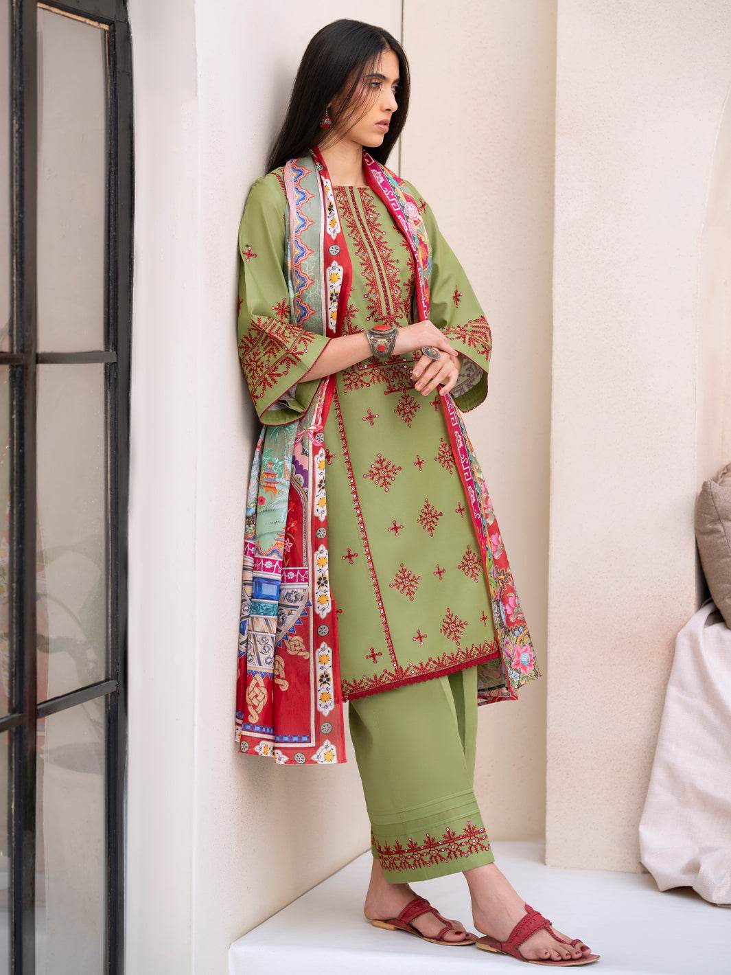 Bin Ilyas Summer Edit'25 Embroidered Lawn Unstitched 3pcs - Jotey