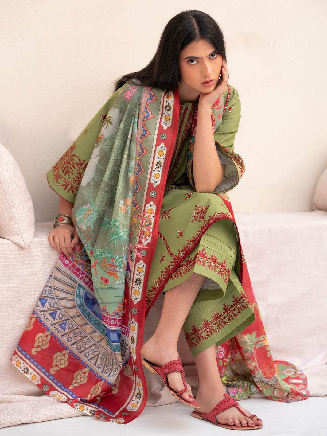 Bin Ilyas Summer Edit'25 Embroidered Lawn Unstitched 3pcs - Jotey