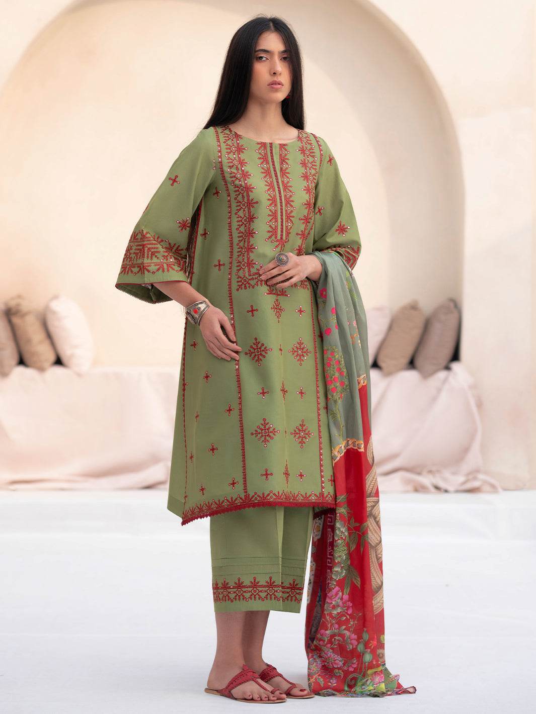 Bin Ilyas Summer Edit'25 Embroidered Lawn Unstitched 3pcs - Jotey