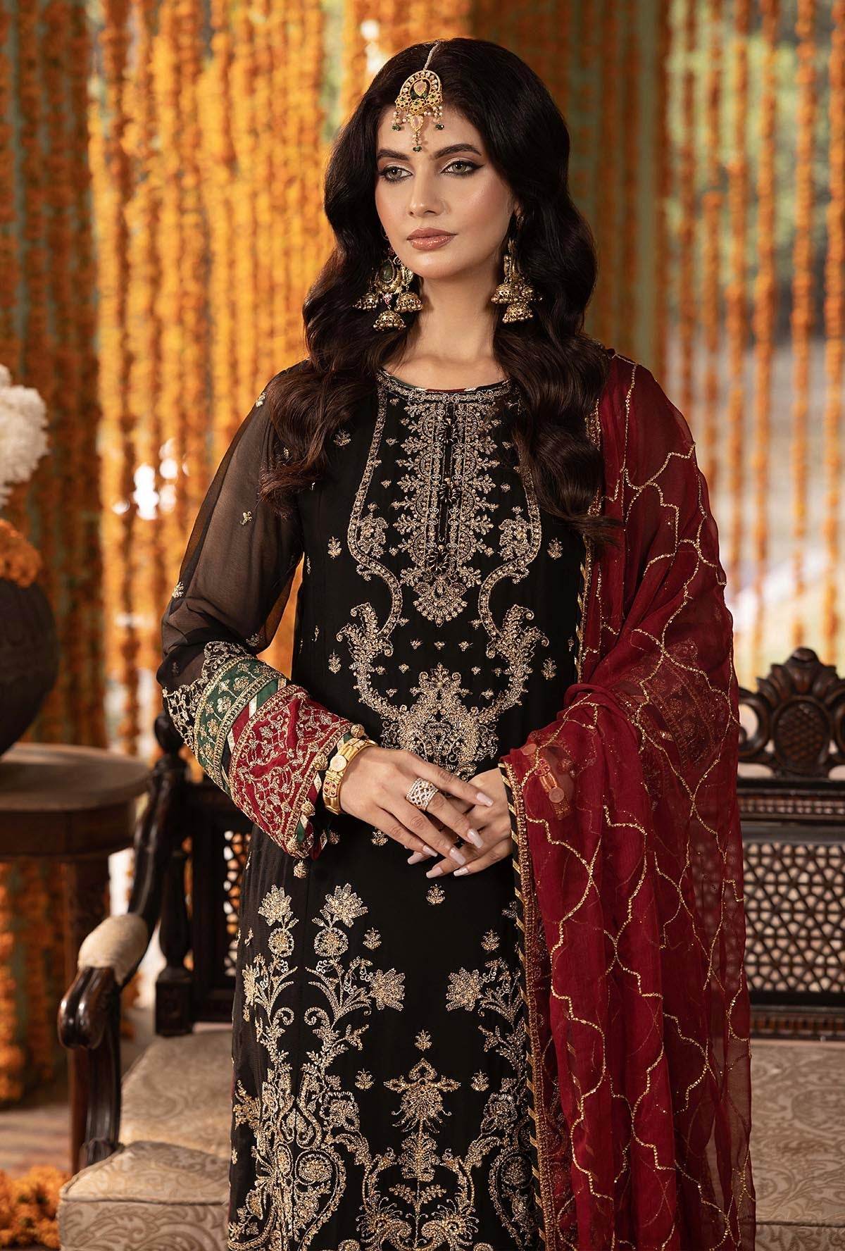 Rang-E-Mehfil Festive Unstitched Chiffon 3pcs - Jotey