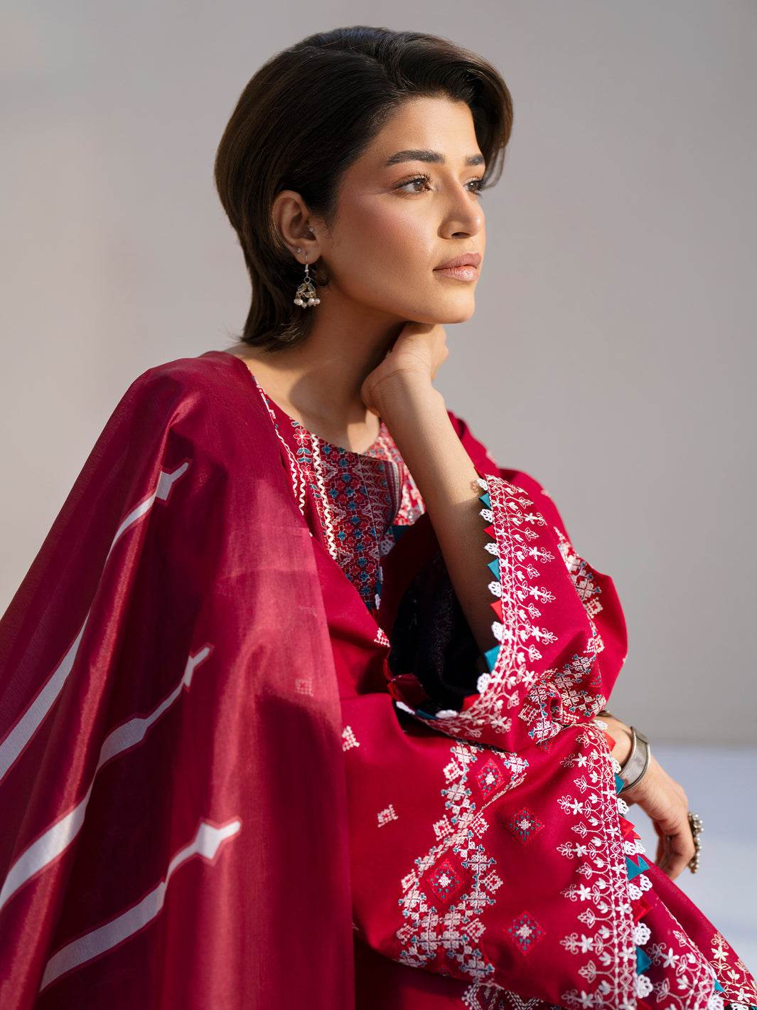 Bin Ilyas Summer Edit'25 Embroidered Lawn Unstitched 3pcs - Jotey