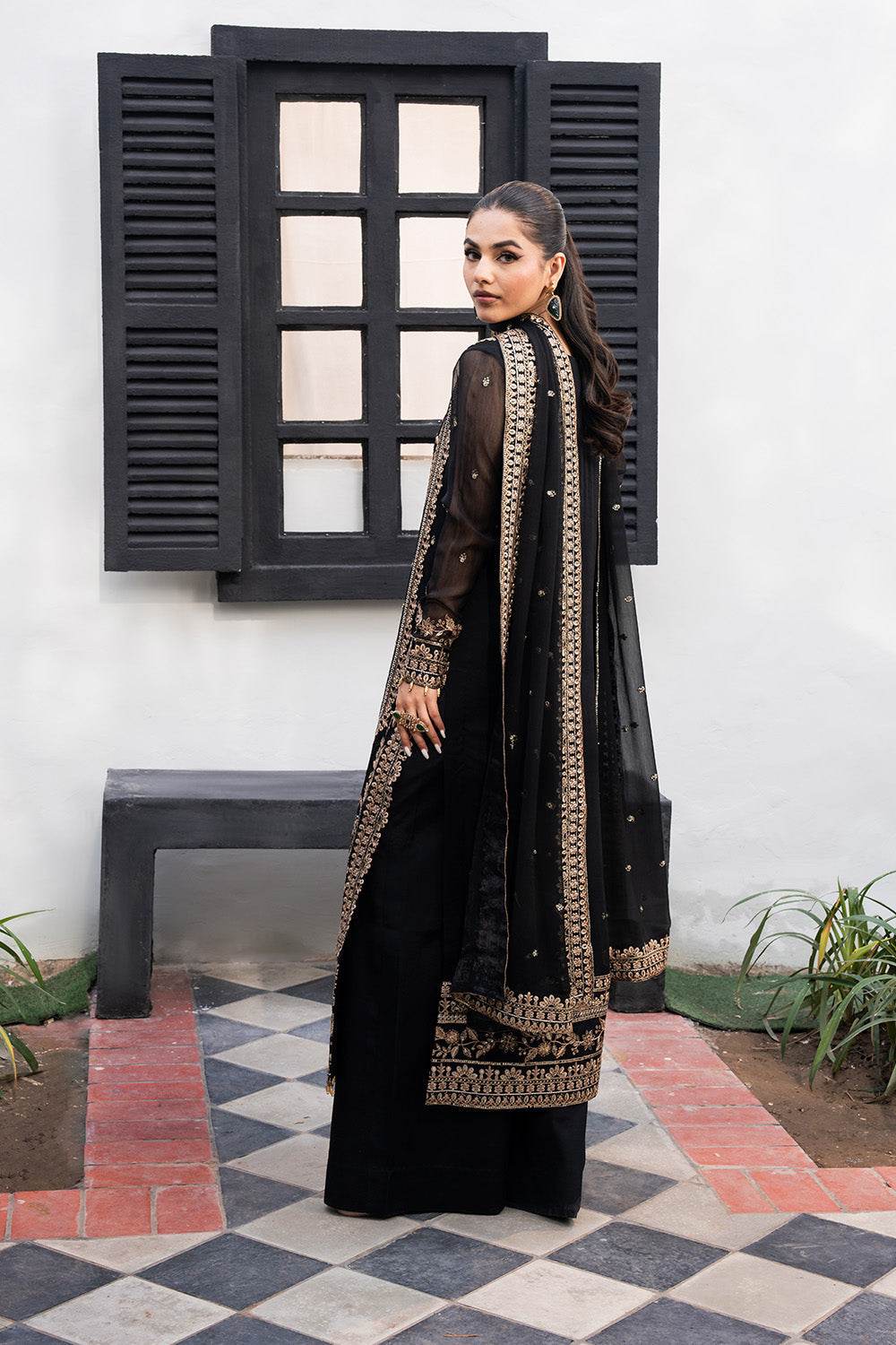 Tarz by Freesia Embroirdered Chiffon Unstitched 3 Piece - Jotey