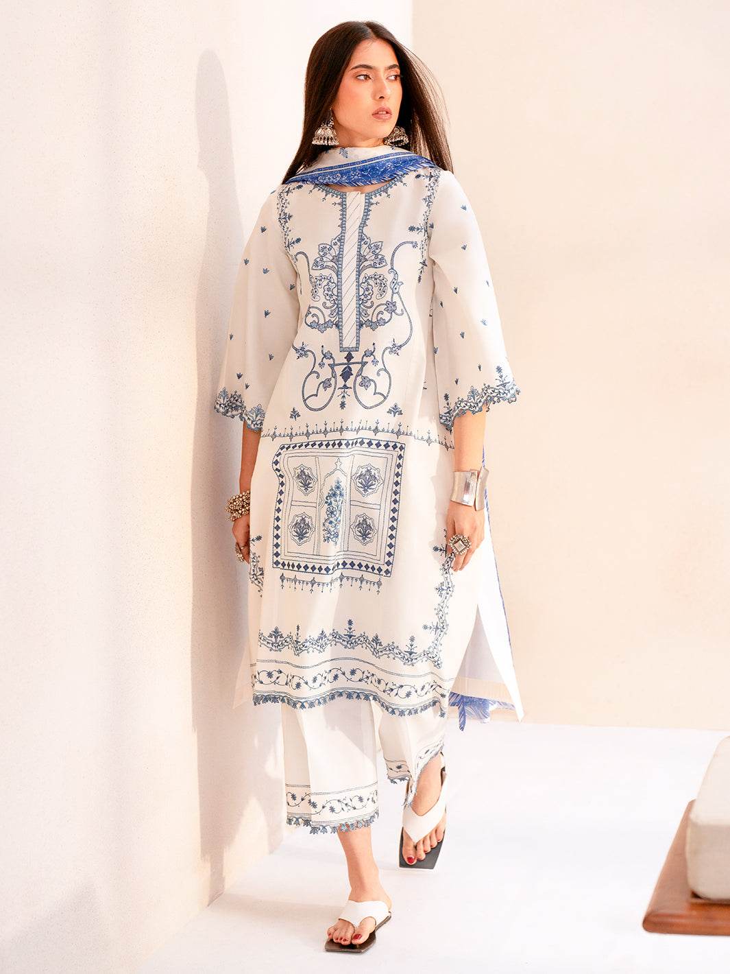 Bin Ilyas Summer Edit'25 Embroidered Lawn Unstitched 3pcs - Jotey