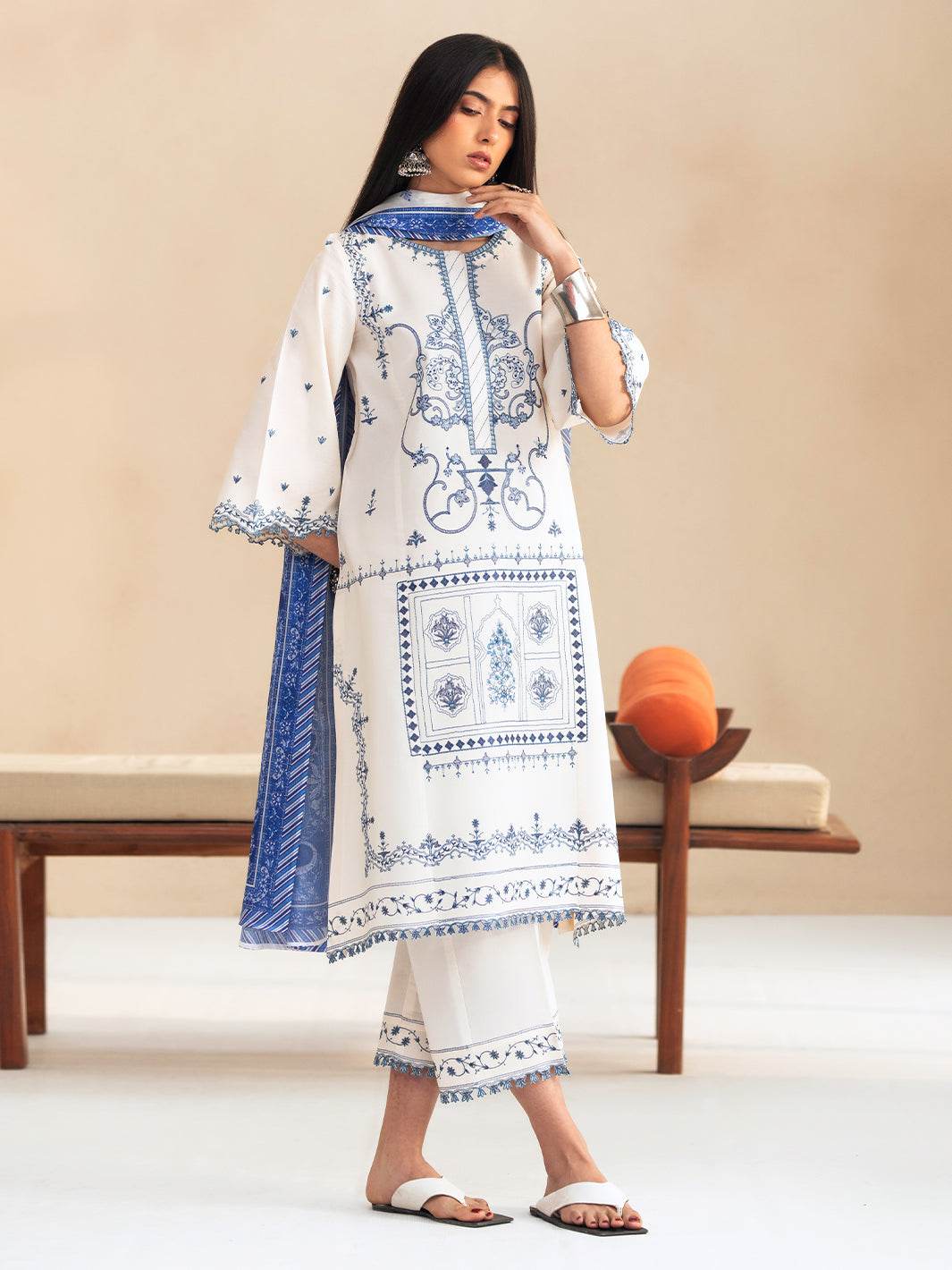 Bin Ilyas Summer Edit'25 Embroidered Lawn Unstitched 3pcs - Jotey