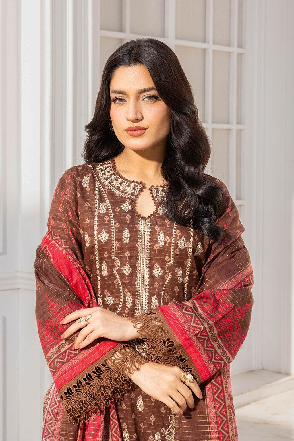Somika By Johra Embroidered Fancy Lawn Unstitched 3Pcs - Jotey
