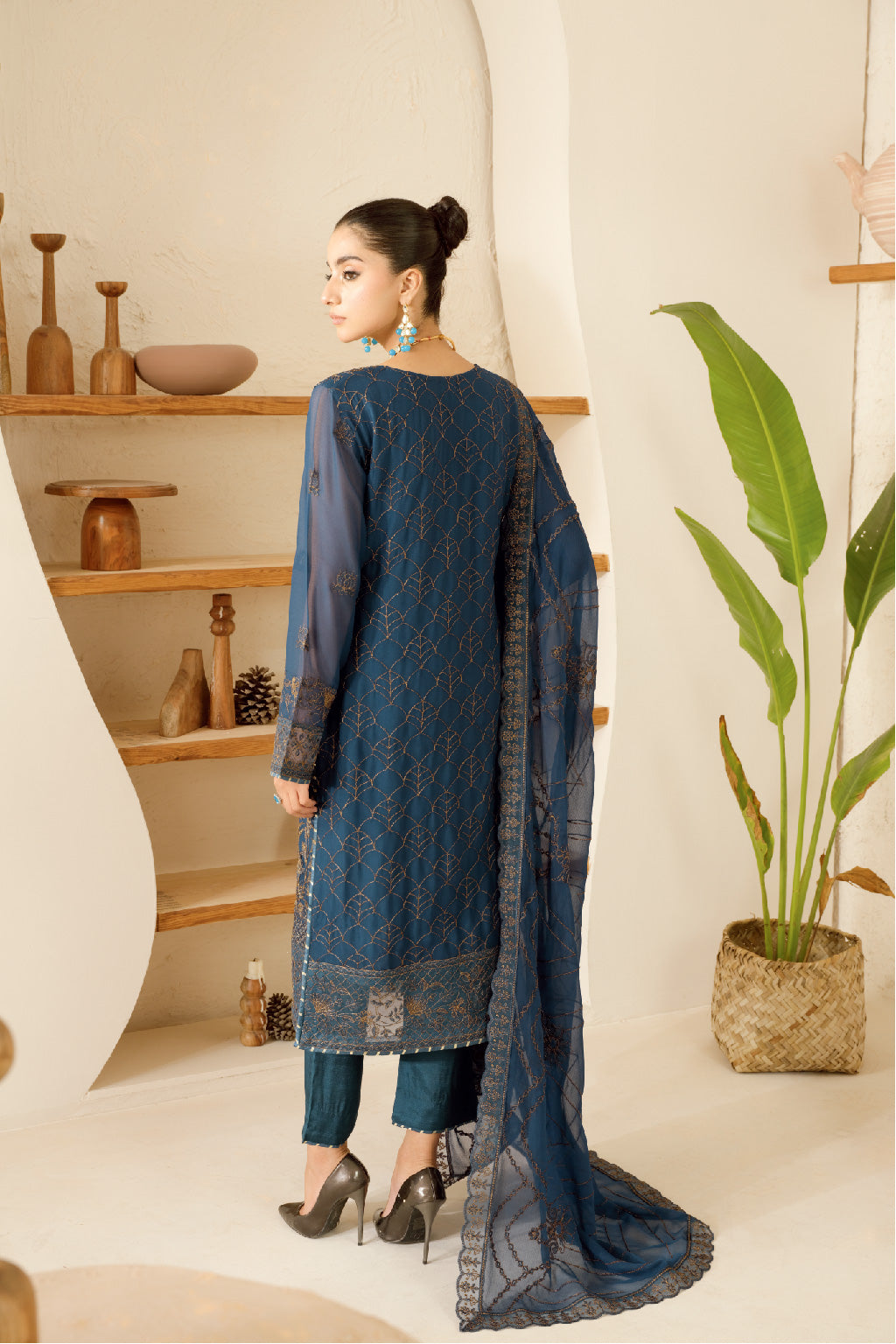 Sonehri By Ramsha Chiffon Unstitched 3pcs