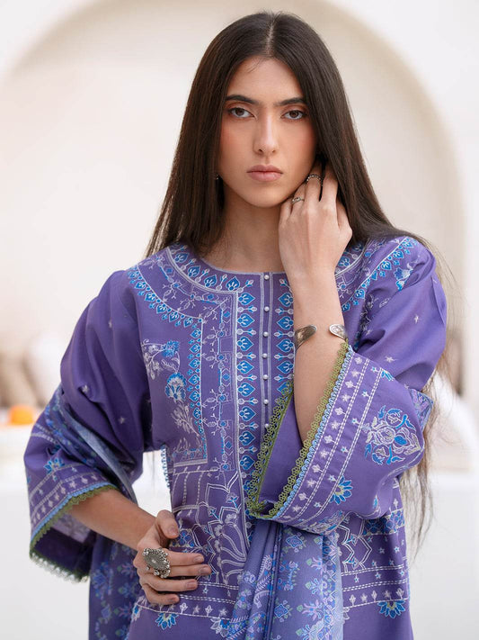 Bin Ilyas Summer Edit'25 Embroidered Lawn Unstitched 3pcs - Jotey