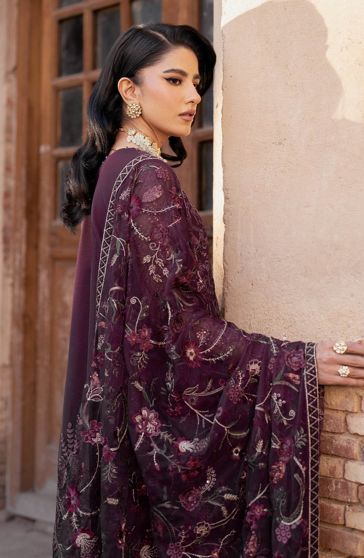Shehnai By Zarif Embroidered Luxury Wedding Unstitched 3pcs - Jotey