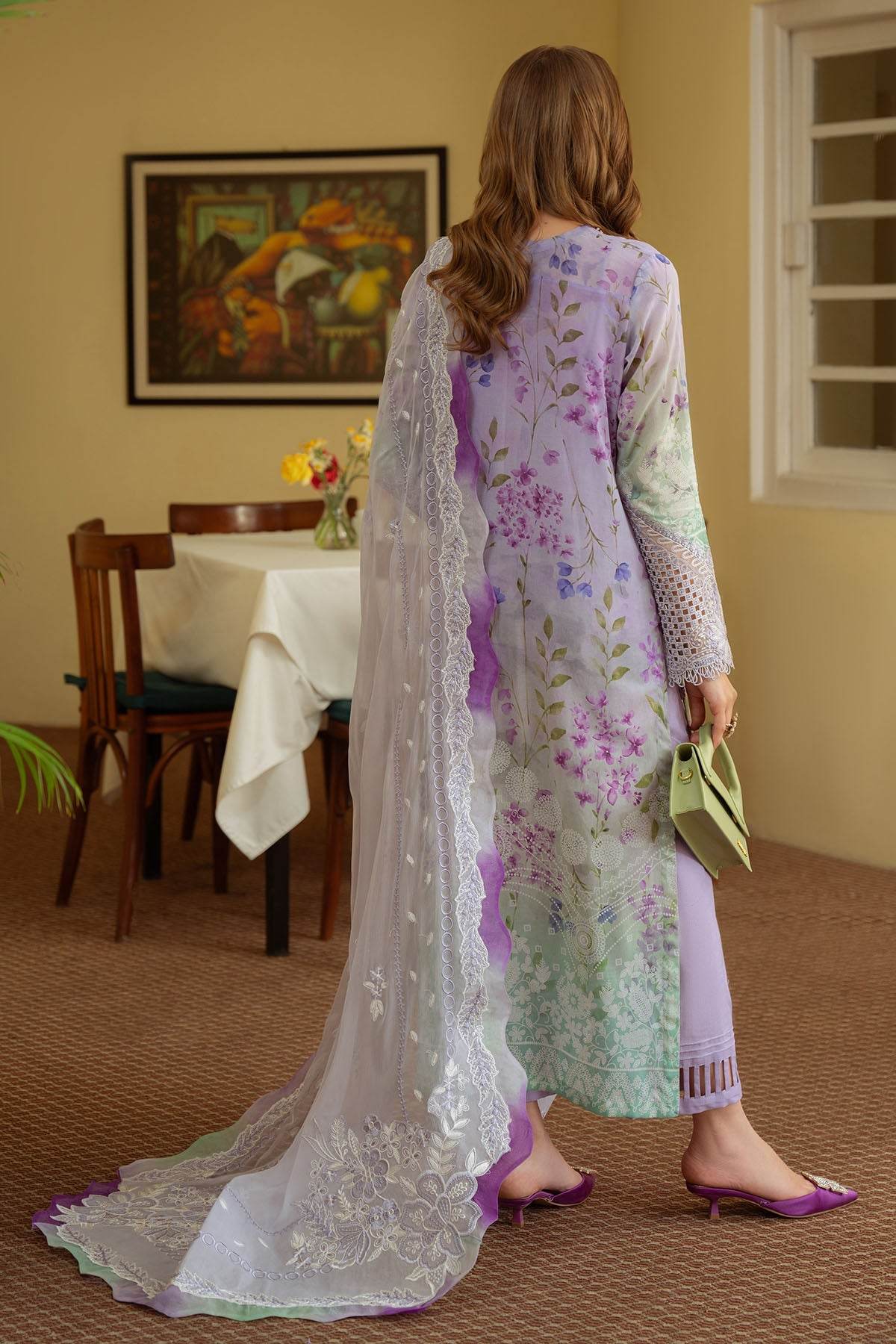 Nureh Maya Swiss Lawn Embroidered Unstitched 3pcs - Jotey